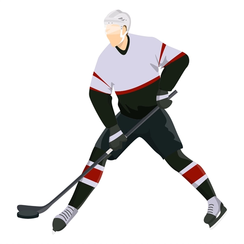 Ice Hockey Star Transparent Sticker – White Jersey Action